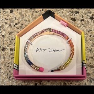 Betsey Johnson Rainbow Crystal Pencil Bangle in Multicolor
